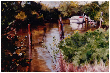 Original oil painting of scene on North Fork of St. Lucie River, Florida